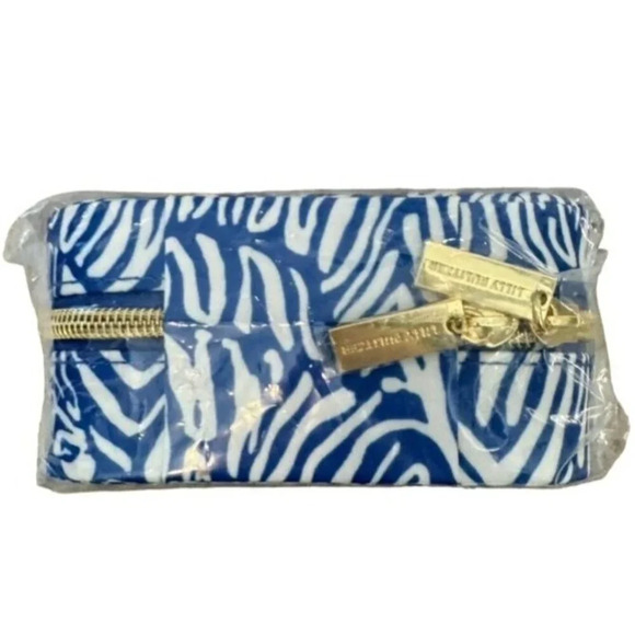 NWT Lilly Pulitzer Travel Jewelry Case Blue & White Martinique Blue Zee Bebe Gol - Picture 5 of 6